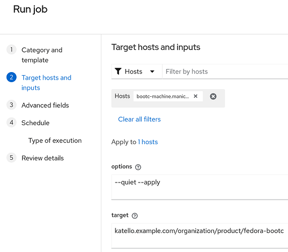 Remote execution - bootc switch options