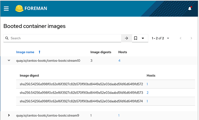 Booted conatiner images page