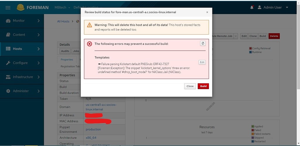 Provisioning Host Error - Support - TheForeman