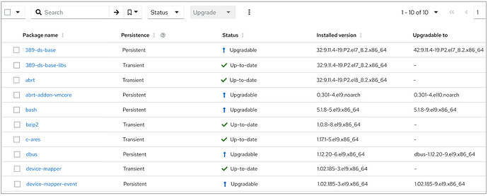 Host details page - Transient package tracking